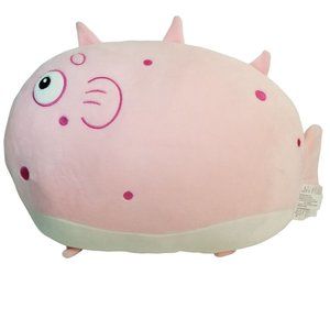 Fish Flounder Plush Pillow 16" x 12" Pink Books A Million Exclusive Toy NWOT